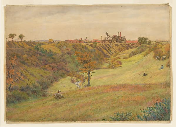 Autumn landscape with a colliery — George Price Boyce
