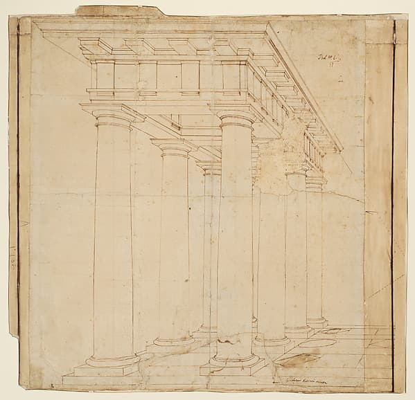 Study for a Colonnade in Perspective — Baldassarre Tommaso Peruzzi