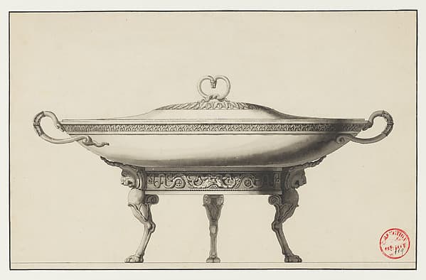 Design for a Covered Footed Serving Dish — Henri Auguste