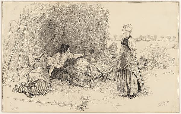 The Harvesters, illustration to "The Leather Bottèl" — Edwin Austin Abbey