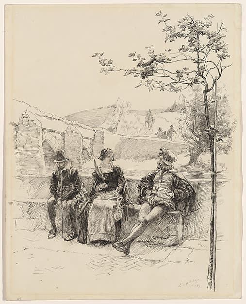 The bird to others flew, illustration to "A Love Song" — Edwin Austin Abbey