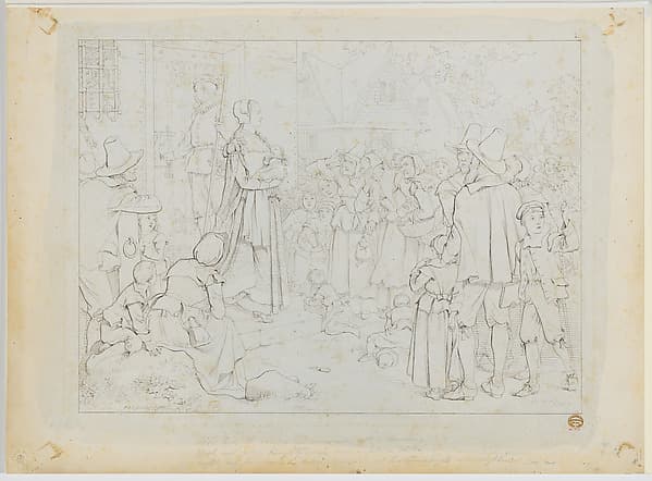 The Market Place, from Nathaniel Hawthorne's "The Scarlet Letter" — Felix Octavius Carr Darley