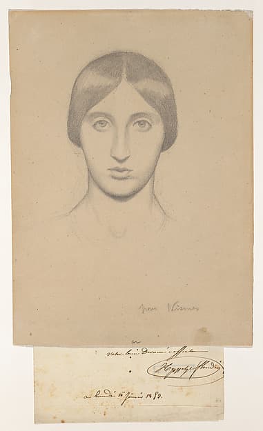 Head of a Woman; Study for a mural in the Church of Saint-Paul, Nîmes — Hippolyte Flandrin