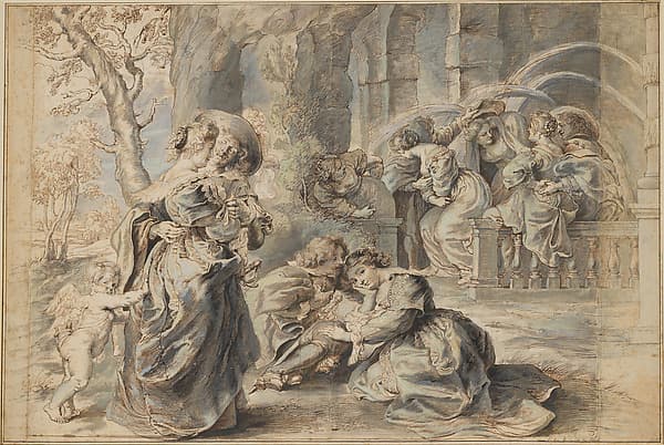 The Garden of Love (left portion) — Peter Paul Rubens