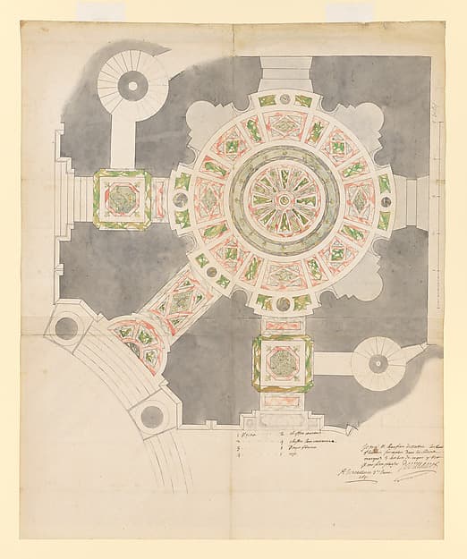Design for the Marble Floor of the Dôme des Invalides, Paris — Jules Hardouin Mansart