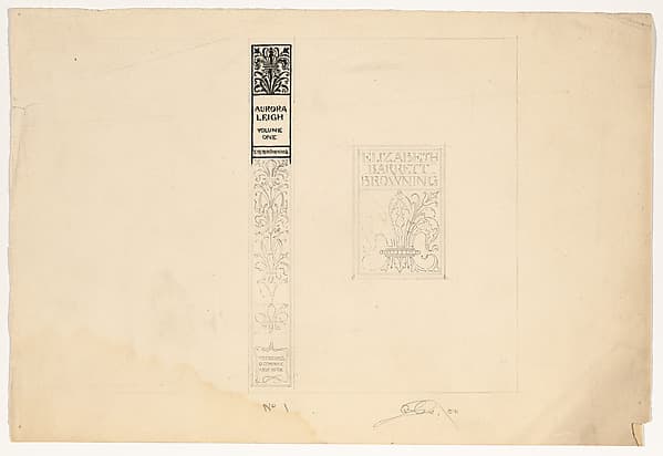 Design for a book binding for "Aurora Leigh" by Elizabeth Barrett Browning — Bertram Goodhue
