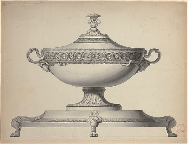 Design for a Covered Tureen on a Footed Stand — Henri Auguste