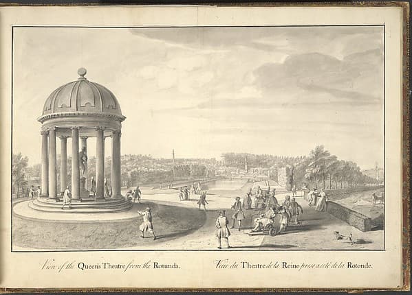 View of the Queen's Theatre from the Rotunda at Stowe, Buckinghamshire — Jacques Rigaud