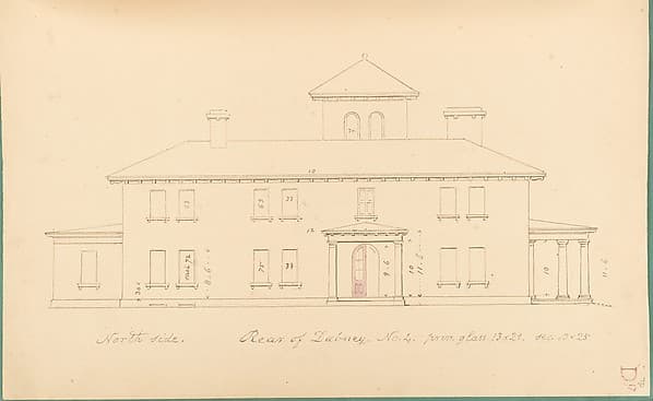 House of R. Dabney, Powhatan, Virginia (north [rear] side) — Alexander Jackson Davis