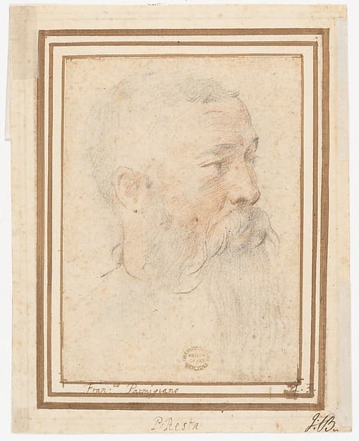 Head of Bearded Man (recto); Head of a Girl (verso) — Girolamo Mazzola Bedoli