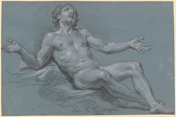 Seated Male Nude — Louis de Boullogne the Younger