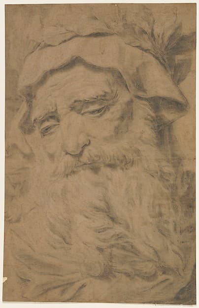 Head of a Bearded Old Man Wearing a Laurel Crown — Antoine François Callet