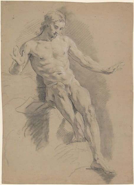 Seated Male Nude — Jean Restout le jeune