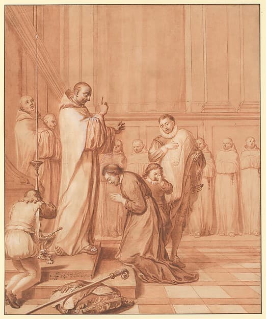 Jean de La Barrière blessing a cardinal — Matthieu Elias