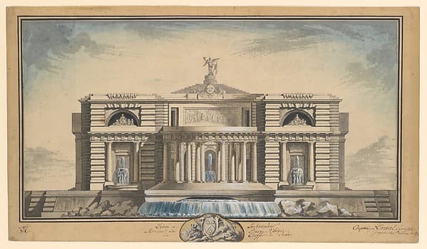 Design for a Neoclassical Building, Thought to be a School of Arts for the City of Stockholm — Louis Gustave Taraval