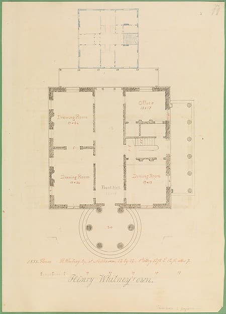 House for Henry Whitney, New Haven, Connecticut (client's plan) — Alexander Jackson Davis