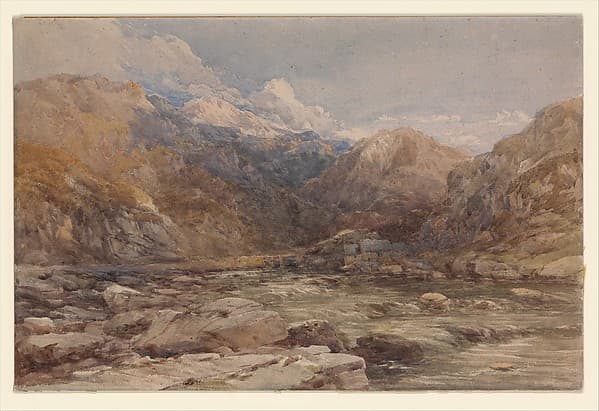 River Landscape in Wales — David Cox