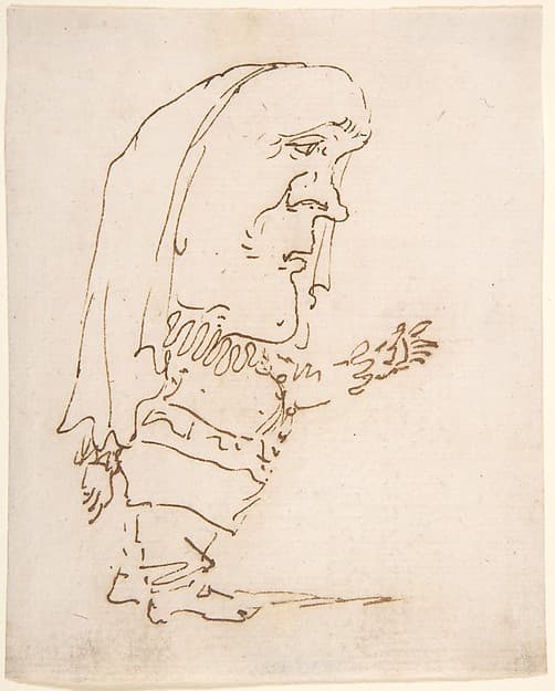 Caricature of a Man Pointing — Gian Lorenzo Bernini