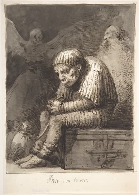 Shackled to His Treasure (Preso á su tesoro) — Leonardo Alenza y Nieto