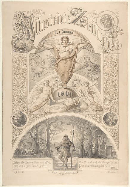 Cover design for the "Illustrirte Zeitung" — Johann Caspar Nepomuk Scheuren