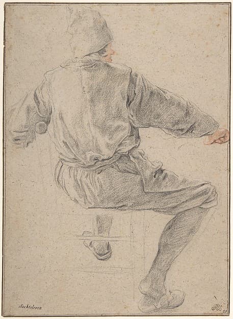 Study of a Seated Peasant — Cornelis Dusart