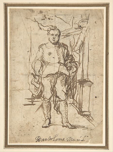 Standing Male Figure: Study for a Portrait — Bartolomé Estebán Murillo
