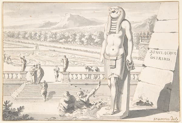 Statue of Osiris in a Garden — Jan Goeree