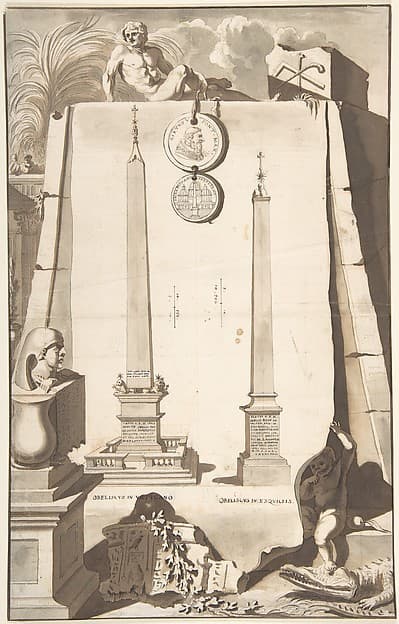 A View of Two Obelisks, One in the Vatican and the Other on the Esqualine Hill — Jan Goeree