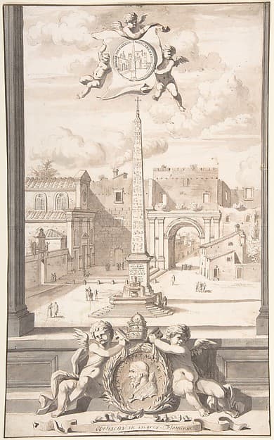 A Reconstruction of a View of the Obelisk at the Entrance of the Via Flaminia — Jan Goeree