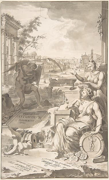 Study for Title Page to "Thesavrvs Antiqvitatvm Romanarvm", 1696 — Jan Goeree