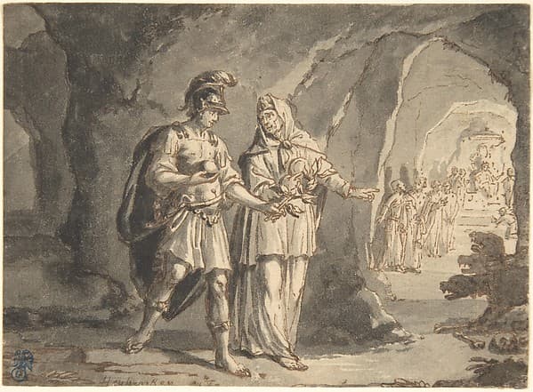 Aeneas and the Sibyl in the Underworld — Arnold Houbraken