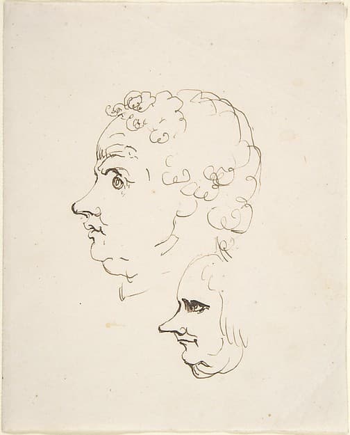 Two Caricature Heads of Men — Johann Heinrich Wilhelm Tischbein