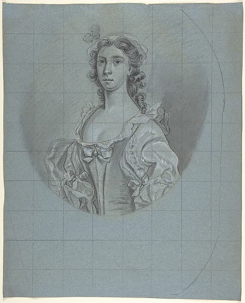 Half-length portrait study of a young woman with long hair — Joseph van Aken