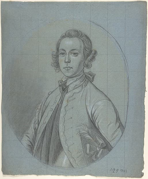 Oval, bust-length portrait study of a young man — Joseph van Aken