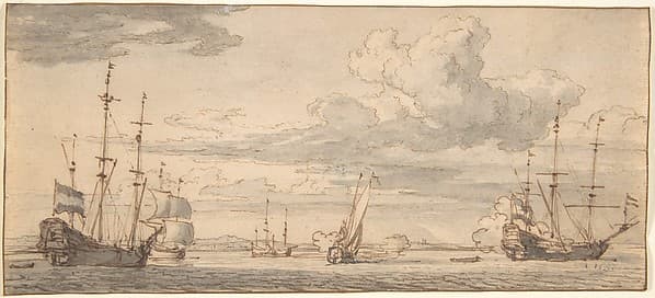 Dutch Ships in a Bay — Willem van de Velde II