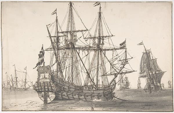 Dutch Men of War at Anchor — Willem van de Velde I