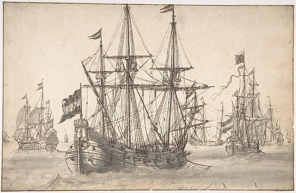 Dutch Men of War at Anchor — Willem van de Velde I