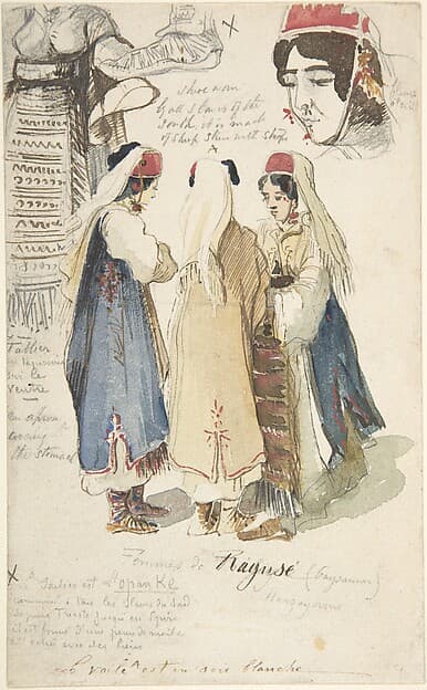 Peasant women from Ragusa — Edward Lear