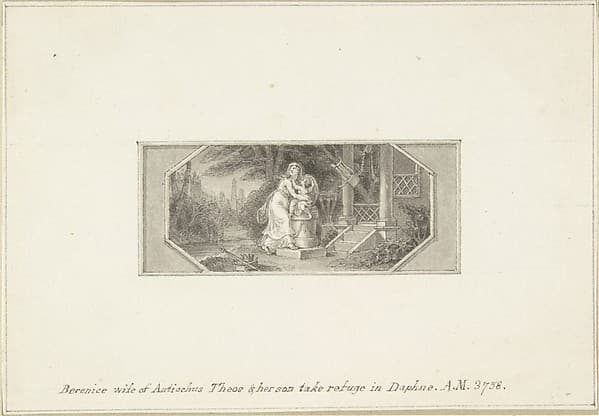 Berenice, wife of Antiochus Theos, and her son take refuge in Daphne — Edward Francis Burney