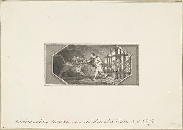 Lysimachus thrown into the Den of a Lion — Edward Francis Burney
