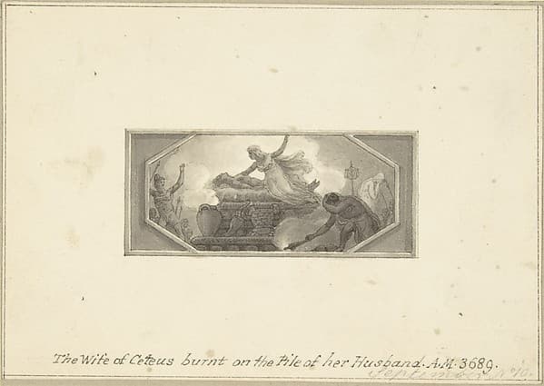 The Wife of Ceteus burnt on the Pile of her Husband — Edward Francis Burney