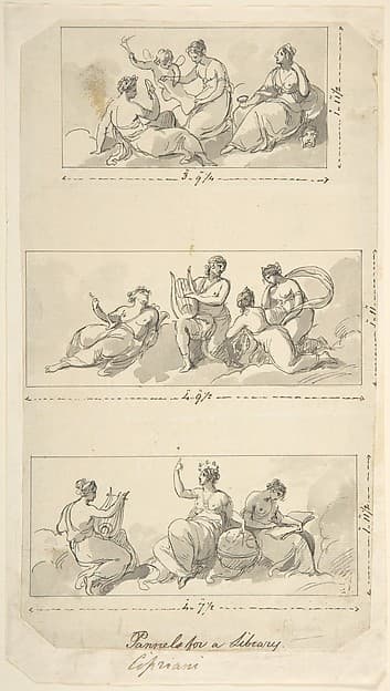 Design for Three Panels for a Library — Giovanni Battista Cipriani