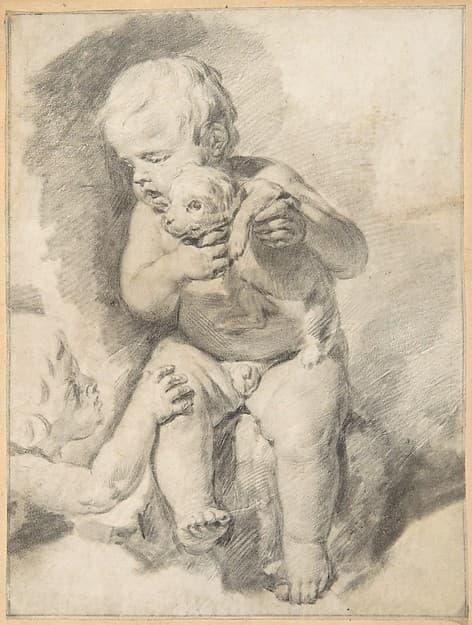 Two Boys with a Puppy — Cornelis Visscher