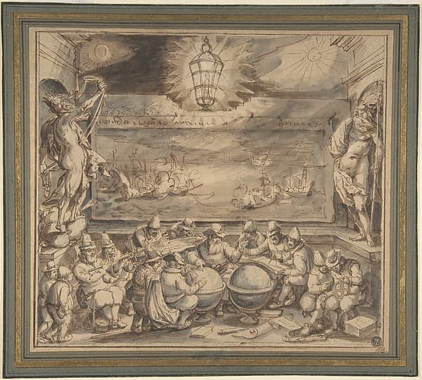 Petrus Plancius Instructing Students in the Science of Navigation — David Vinckboons