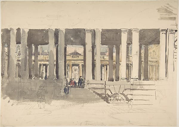 Greenwich Hospital (recto); Study of a Building (verso) — David Cox