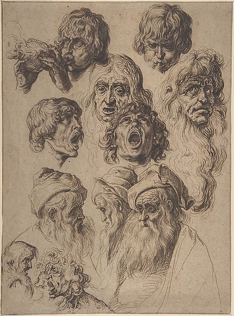 Study of Eleven Heads — Jacques de Gheyn II