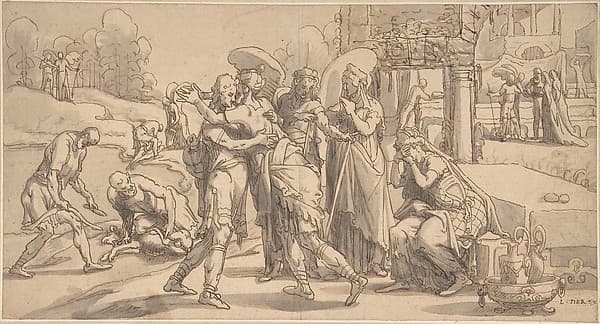 Raguel's Reception of Tobias at Ecbatana — Pieter Aertsen