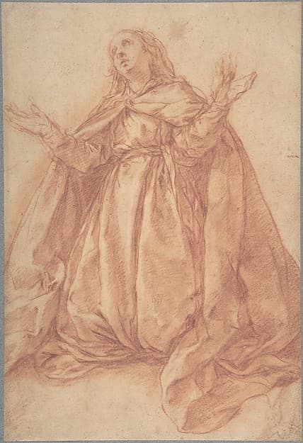 Kneeling Female Figure with Upraised Arms — Abraham Bloemaert