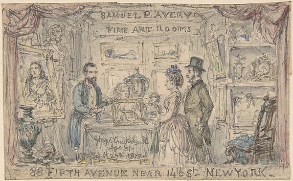 Design for Trade Card for Samuel P. Avery — George Cruikshank