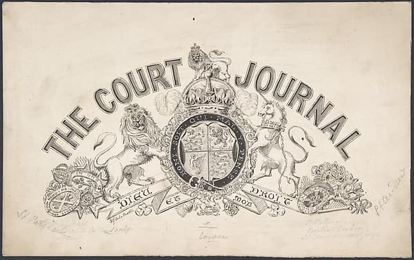 Title page design for "The Court Journal" — Freeman Gage Delamotte
